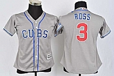 Women Chicago Cubs #3 David Ross Gray New Cool Base Stitched Jersey,baseball caps,new era cap wholesale,wholesale hats